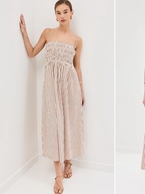 Pistola Bianca Dress in Tiramisu Stripe